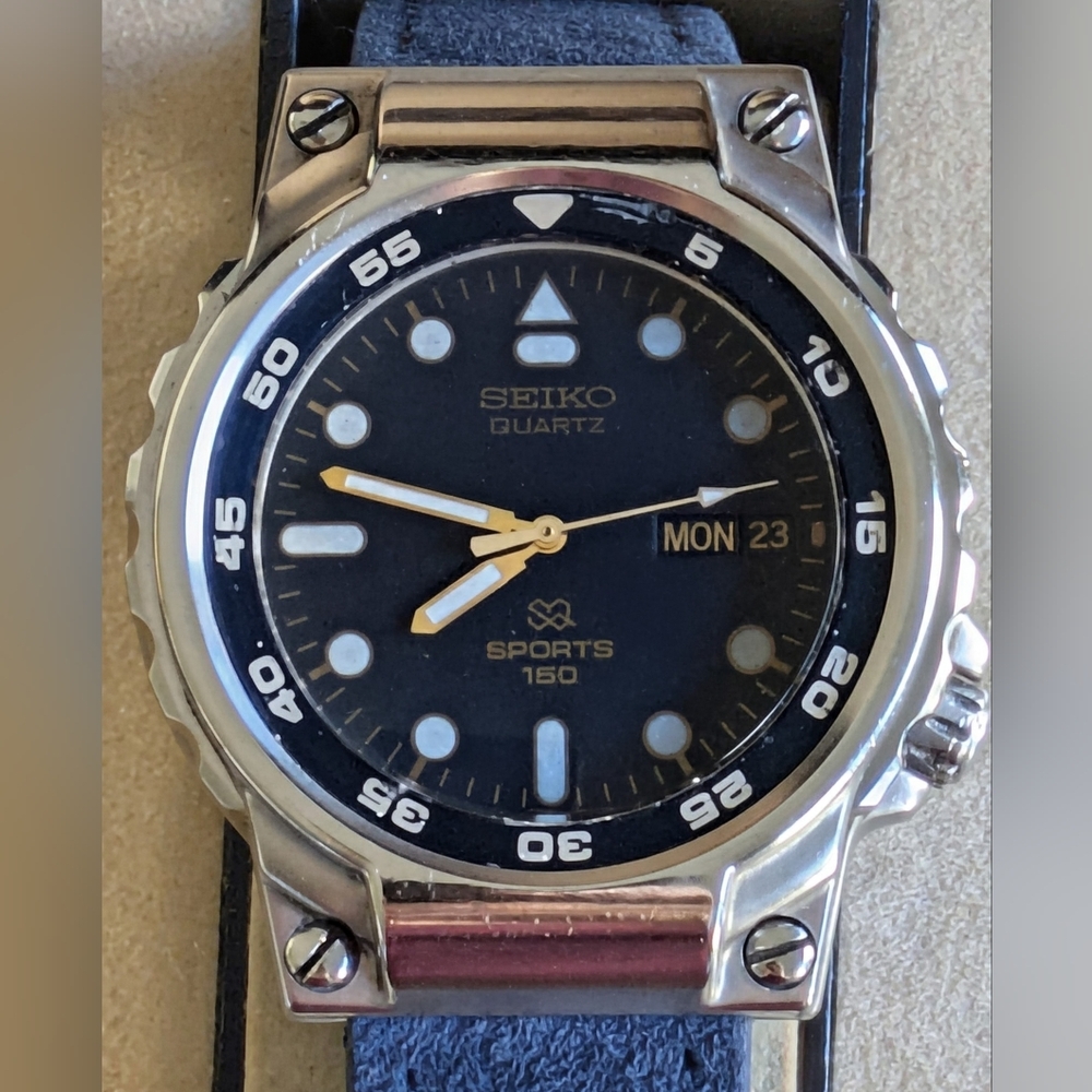 Vintage Seiko 5H23-637H Men's Quartz Watch SQ Sports 150, 37mm